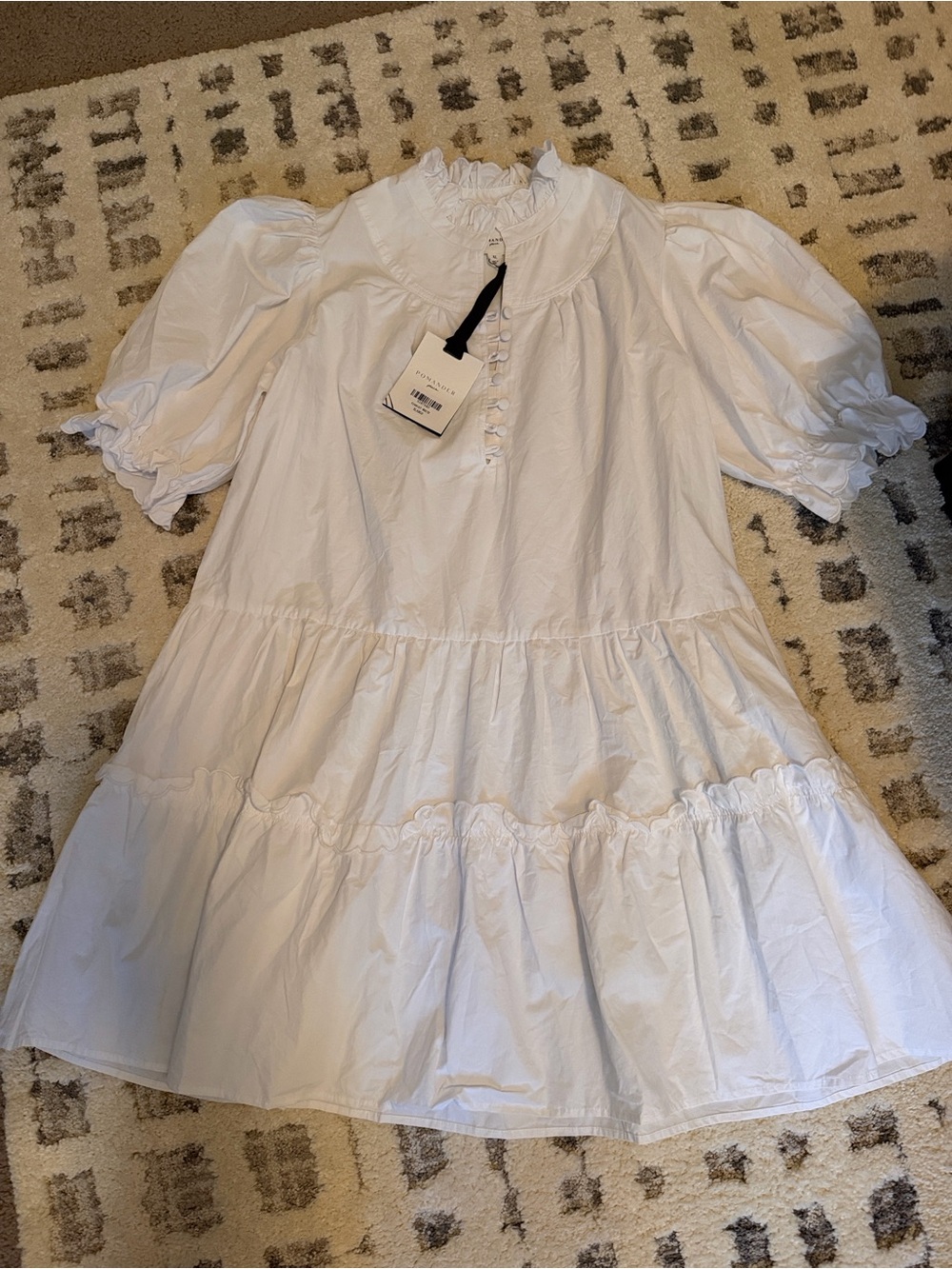 Pomander Place White Ruffled Tiered Mini Dress